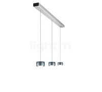 Oligo Grace Suspension LED 3 foyers - réglage en hauteur invisible cache-piton noir mat/couverture aluminium brossé/tête basalte Ce luminaire comporte des modules à LED prémontés de classes énergétiqu
