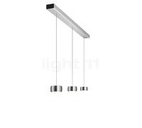 Oligo Grace Suspension LED 3 foyers - réglage en hauteur invisible cache-piton noir mat/couverture aluminium brossé/tête aluminium brossé , Vente d'entrepôt, neuf, emballage d'origine Ce luminaire com