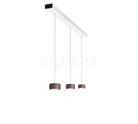 Oligo Grace Suspension LED 3 foyers - réglage en hauteur invisible cache-piton noir mat/couverture blanc mat/tête marron Ce luminaire comporte des modules à LED prémontés de classes énergétiques A A++