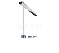 Oligo Grace Suspension LED 3 foyers - réglage en hauteur invisible cache-piton noir mat/couverture chrome/tête basalte Ce luminaire comporte des modules à LED prémontés de classes énergétiques A A++,