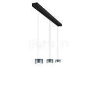 Oligo Grace Suspension LED 3 foyers - réglage en hauteur invisible cache-piton noir mat/couverture noir mat/tête basalte Ce luminaire comporte des modules à LED prémontés de classes énergétiques A A++