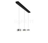 Oligo Grace Suspension LED 3 foyers - réglage en hauteur invisible cache-piton noir mat/couverture noir mat/tête aluminium brossé , Vente d'entrepôt, neuf, emballage d'origine Ce luminaire comporte de
