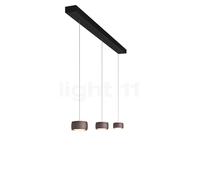 Oligo Grace Suspension LED 3 foyers - réglage en hauteur invisible cache-piton noir mat/couverture noir mat/tête marron Ce luminaire comporte des modules à LED prémontés de classes énergétiques A A++,
