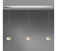 Oligo Grace Suspension LED 3 foyers - réglable en hauteur, cache-piton aluminium brossé/tête cachemire mat Ce luminaire comporte des modules à LED prémontés de classes énergétiques A A++, A+, A