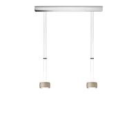 Oligo Grace Suspension LED 2 foyers - réglable en hauteur, cache-piton aluminium brossé/tête cachemire mat Ce luminaire comporte des modules à LED prémontés de classes énergétiques A A++, A+, A