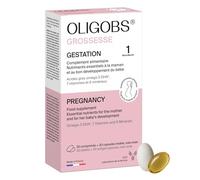 Oligobs Grossesse | Complément alimentaire femme enceinte | Vitamines, Fer, Iode, Acide Folique 400 µg, DHA Oméga 3 | Vitamines prénatales | 30 comprimés + 30 capsules | Fabriqué en France