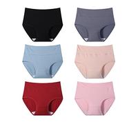 Oliked Culottes Femmes Coton Taille Haute sous-vêtements Slip Lot de 6