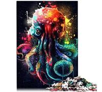 OLIKED Puzzle en Bois de Pieuvre colorée 1000 pièces pour Adultes et Enfants, 75 x 50 cm