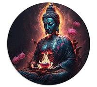 OLIKED Puzzle Rond 1000 Pièces Bouddha Jigsaw Puzzle 67.5x67.5 cm Classique pour Enfants et Adultes (1000pcs)