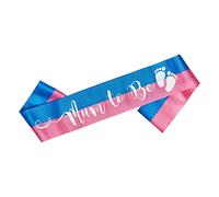 OLILLY Echarpe Bi Colore Mum to Be pour Gender Reveal Baby Shower (Rose et Bleu)