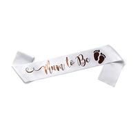 OLILLY Echarpe Mum to Be Blanche et Rose Gold pour Babyshower (Blanche et Rose Gold)