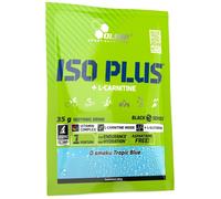 Olimp Iso Plus Isotonic avec L-carnitine en poudre, Tropical Blue - 35 g