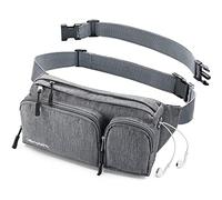 OlimpiaFit Fanny Pack Grand Femme Homme Fille Homme Garçon Mignon Taille Cool Sac Papa Maman Randonnée Voyage Camp Natation Courir Clik Plage Dog Walking Roomy Sport XL Gris Big