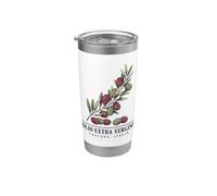Olio Extra Vergine Toscana, Italie Impression de branches d'olivier Gobelet isotherme en acier inoxydable double paroi