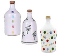 Olio Extravergine Di oliva Italiano Selezione Orci In Ceramica Idea Regalo Profumo Intenso Monovarietale Peranzana 500 ml x3