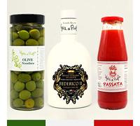 Olio Extravergine Di oliva Peranzana Passata e Olive Nocellara Made In Italy