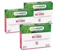 OLIOSEPTIL - Gélules Nez-Gorge - Complexe de 7 Huiles Essentielles Pures et Chémotypées - Assainit le Système Respiratoire & Apaise la Gorge - Dès 15 Ans -Lot de 3
