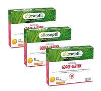 OLIOSEPTIL - Pastilles à Sucer Gorge-Larynx - Sans Sucres Ajoutés - Extraits de Plantes, Vitamine C, Cuivre et Huiles Essentielles - Apaise et Assainit la Gorge - Goût Miel Citron - Lot de 3