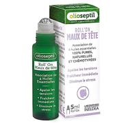 OLIOSEPTIL - Roll'On Maux de Tête - Apaise les tensions - Fraîcheur immédiate - Diminue le stress - Eucalyptus, Menthe Poivrée, Lavande, Rose de Damas - Marque Française - Roll'on 5ml