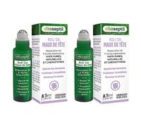 OLIOSEPTIL - Roll'On Maux de Tête - Apaise les tensions - Fraîcheur immédiate - Diminue le stress - Eucalyptus, Menthe Poivrée, Lavande, Rose de Damas - Marque Française - Lot de 2