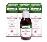 OLIOSEPTIL - Sirop Gorge-Larynx - Association d'extraits de Thym & Sauge, huile essentielle d'Eucalyptus, Propolis et Miel de Manuka - Adoucit la gorge & apaise les voies respiratoires - Lot de 3