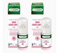 OLIOSEPTIL Spray Gorge-larynx soulage les irritations de la gorge 2x20ml | Miel, propolis et aloe vera, sans gaz propulseur, dispositif médical en spray, lot de 2