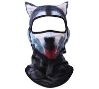 OLIPHEE 3D Cat Dog Ski Balaclava Masque Transparent avec Oreilles Cagoule Homme Femme Mignon Animal Chat Chien Masque Coupe-Vent pour Les Festivals de Musique Party Activités de Plein Air Chien