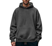 OLIPHEE Sweat à Capuche Homme Pull Polaire Homme Hoodie Pull Chaud Couleur Unie Poche Kangourou Sweat Hiver Automne Décontracté Streetwear Sportwear Gris Foncé XXL