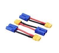OliRC 3 pièces mâle EC5 Losi à Femelle XT60 Adaptateur de connecteur pour Batterie LiPO avec câble 14awg 5 cm (C74-3)