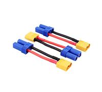 OliRC 3 pièces mâle XT60 à Femelle EC5 Losi Adaptateur de connecteur pour Turnigy 8ight SCT LiPo avec câble 14awg 5 cm (C75-3)