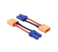 OliRC C104-2 Lot de 2 adaptateurs de connecteur mâle XT90 vers Femelle EC5 avec câble 14 AWG 5,1 cm