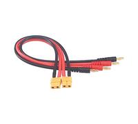 OliRC Lot de 2 connecteurs XT60 femelle vers fiches banane 4 mm Câble adaptateur de charge de batterie 12 AWG 30 cm