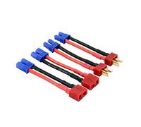 OliRC Lot de 4 adaptateurs de connecteurs Deans de style Deans vers EC2 mâle et femelle avec câble de 5 cm 16 AWG (C40-4)