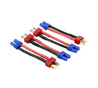 OliRC Lot de 4 adaptateurs de connecteurs Deans mâle vers EC2 femelle avec câble 5 cm 16 AWG (C38-4)
