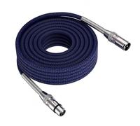 OLIREXD Câbles de microphone XLR, bleu professionnel, dynamique, faible bruit, fil de microphone tressé mâle vers femelle, câble XLR blindé équilibré à 3 broches avec conducteurs en cuivre sans