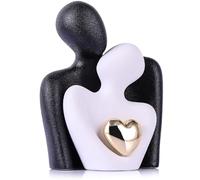 oliruim Mini statue de couple - Figurines romantiques en céramique pour décoration de chambre, meuble TV, cadeau de mariage, de Saint-Valentin, petits tricots pour décoration d'intérieur (12 cm, noir