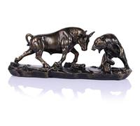 oliruim Statue de taureau de Wall Street Statue du marché taureau et du marché des ours, sculpture du marché boursier, bureau, bibliothèque, salon, étude, décoration de la maison