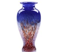 oliruim Vase en Verre Soufflé Bleu de 30 cm, Vase en Verre Opaque Coloré, d'art à Large Ouverture au Design Unique pour la Décoration de la Maison, Salon, Table à Manger Décoration (Bleu)
