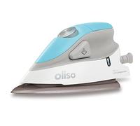 Oliso M2 Mini Project Fer à vapeur avec Solemate - pour couture, matelassage, travaux manuels et voyage | Semelle en céramique double tension de 1000 W, fer à vapeur, turquoise