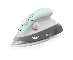 oliso M3Pro Textile Compact Fabric Project Fer à vapeur avec Solemate Protection de la plaque chauffantepeur avec Solemate Hot Iron Rest, Aqua