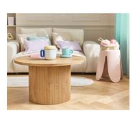 Oliva - table basse ronde - effet bois - 80 cm - Bois