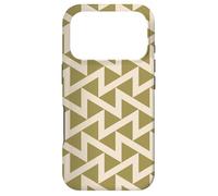 Olive Beige Brown Zigzag Triangle Arrow Earth Pattern Coque pour iPhone 17 Pro