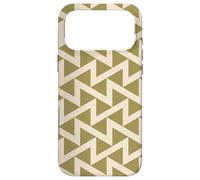 Olive Beige Brown Zigzag Triangle Arrow Earth Pattern Coque pour iPhone 17 Pro Max