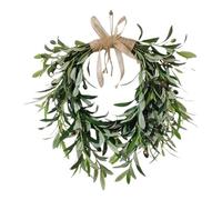 Olive Branch Wreath, Faux Greenery Swag, Lush Realistic Leaves, Rustic Farmhouse Décor, Year-Round Decorative Accent, 24 inches, Front Door, Wall, Holiday Display
