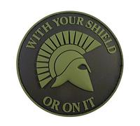 Olive Drab OD Green Spartan Helmet WITH YOUR SHIELD OR ON IT PVC 3D Rubber Fastener Patch