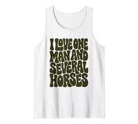 Olive Groovy J'aime Un Homme et Plusieurs Chevaux Débardeur