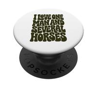 Olive Groovy J'aime Un Homme et Plusieurs Chevaux PopSockets PopGrip Adhésif