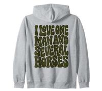 Olive Groovy J'aime Un Homme et Plusieurs Chevaux Sweat à Capuche