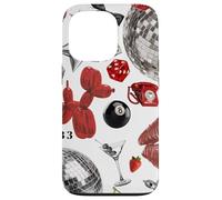 Olive Martini Cocktail Disco Ball Star Y2K Rouge Blanc Noir Coque pour iPhone 13 Pro