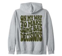 Olive Retro, en Route pour Prendre de Mauvaises décisions, Party Beach Sweat à Capuche